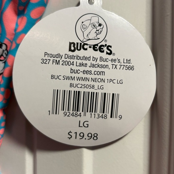 Buc-ee’s Beaver Print One-Piece Swimsuit Women’s L NWT - Picture 2 of 4